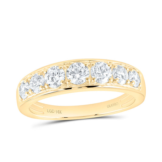 14K Yellow Or White Gold 1 1/2 Cttw Lab Grown Diamond Mens Band