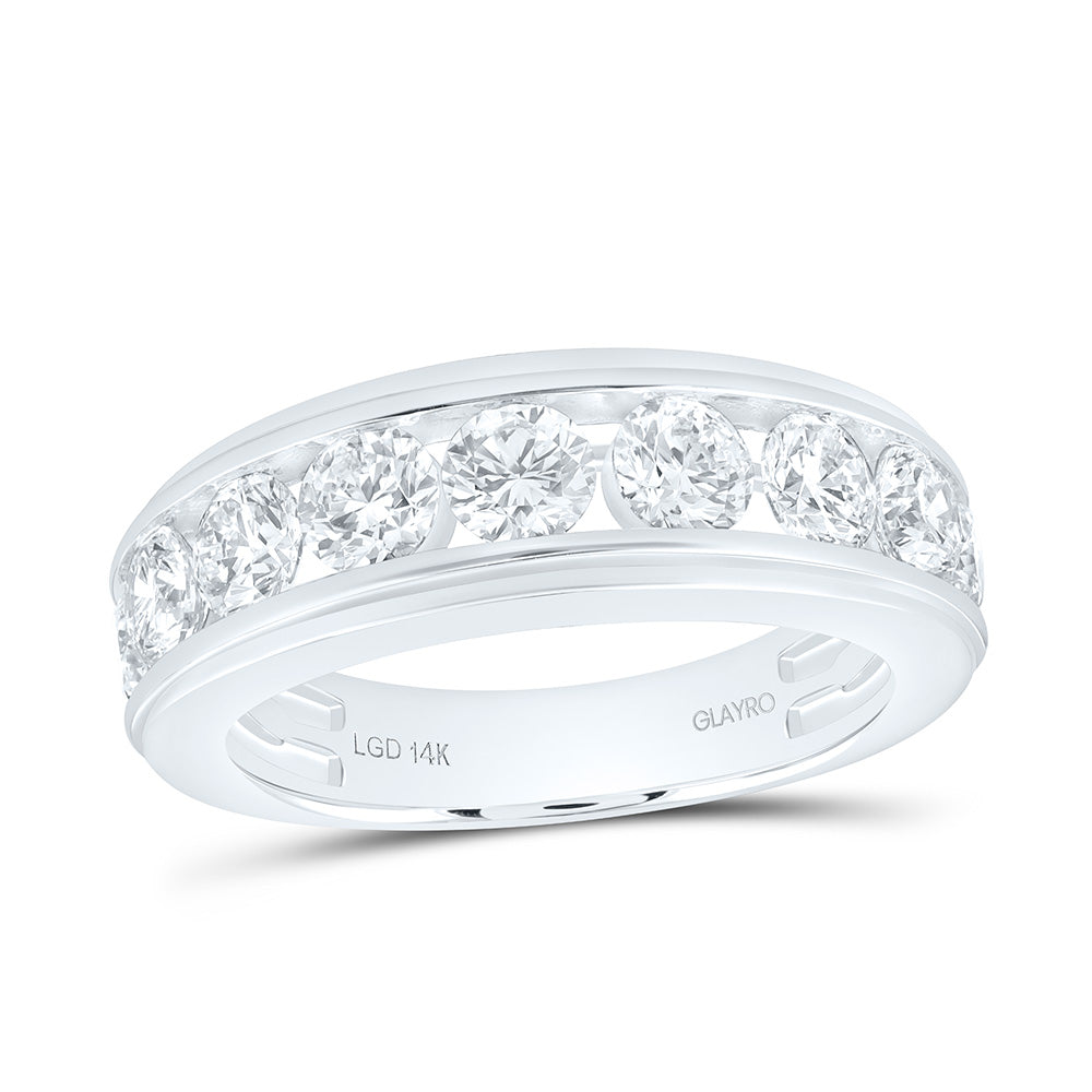 14K Yellow Or White Gold 3 Cttw Lab Grown Diamond Round Mens Band
