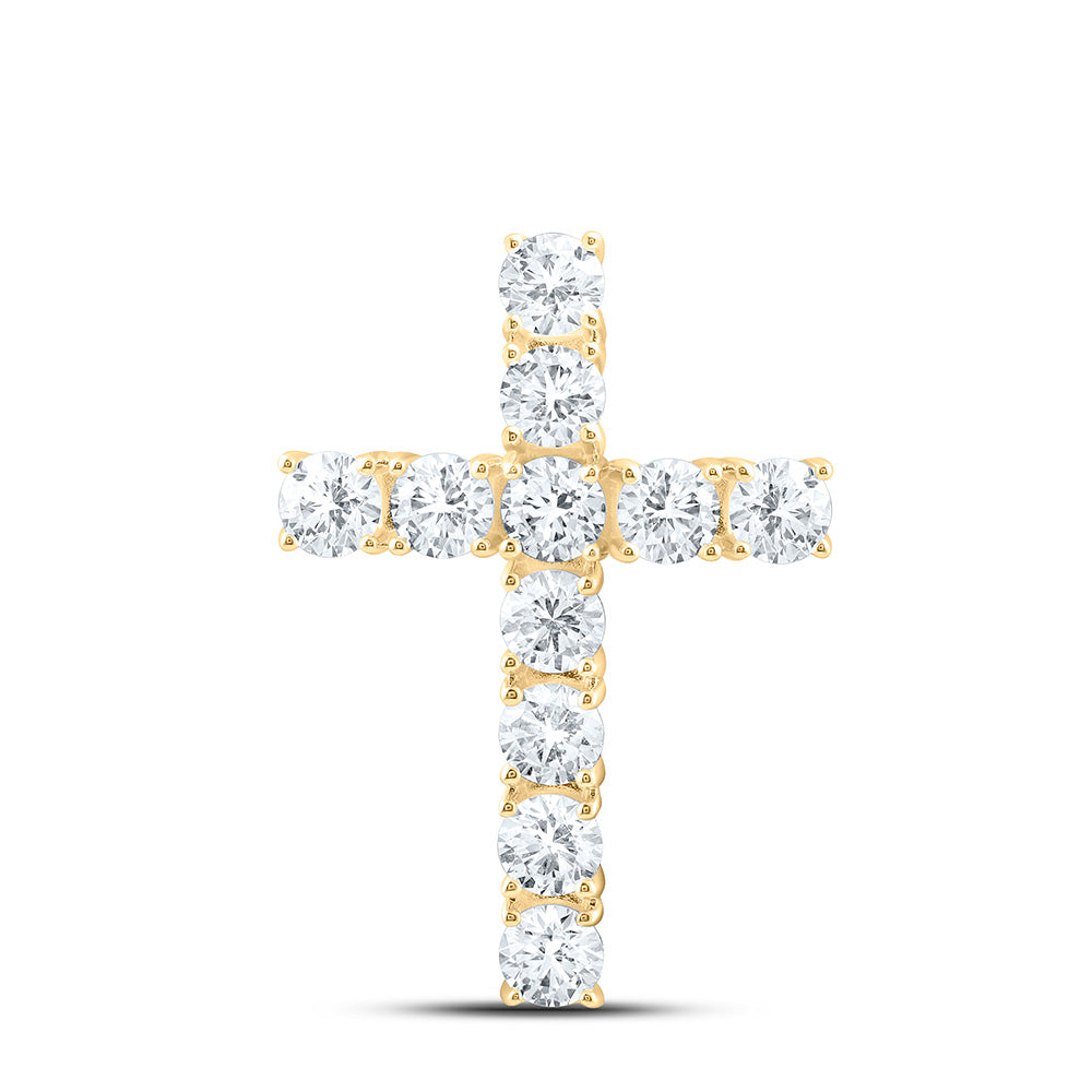 14K Yellow Or White Gold 2 Cttw Lab Grown Diamond Fashion Cross Pendant
