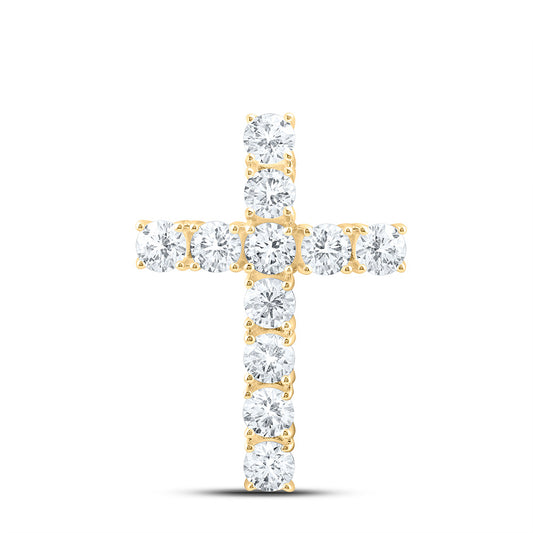 14K Yellow Or White Gold 2 Cttw Lab Grown Diamond Fashion Cross Pendant