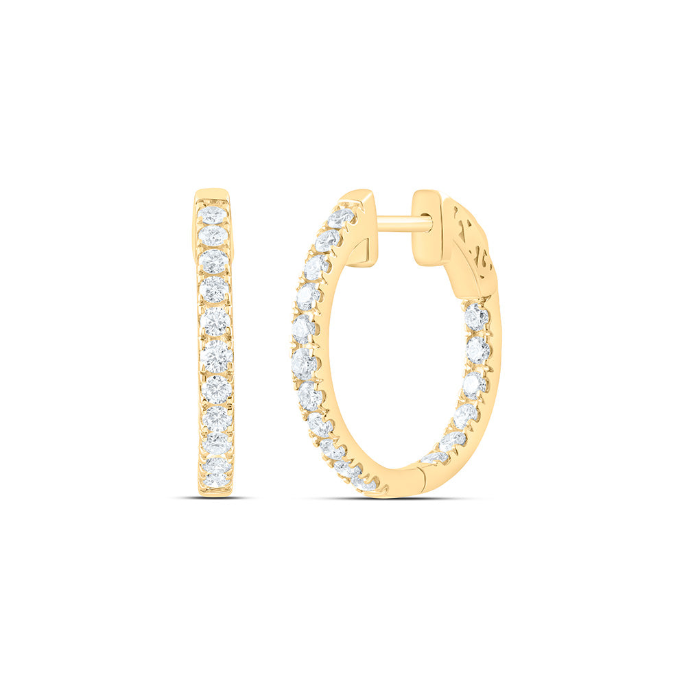 14K Yellow Or White Gold 1 Cttw Lab Grown Diamond Fashion Hoop Earring