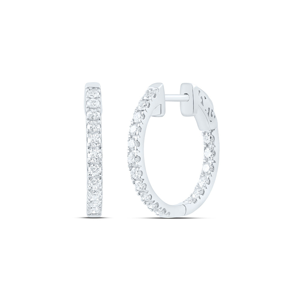 14K Yellow Or White Gold 1 Cttw Lab Grown Diamond Fashion Hoop Earring