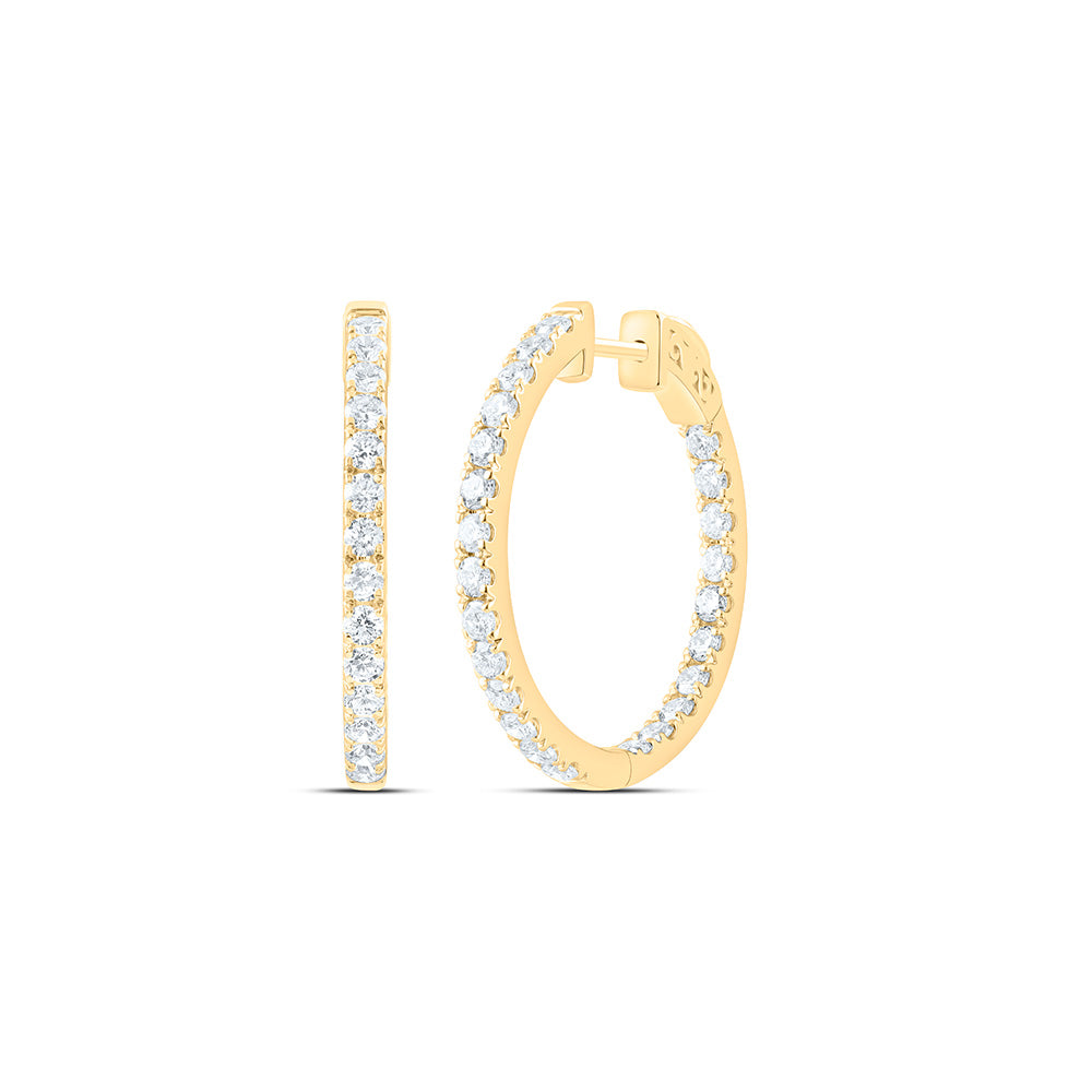 14K Yellow Or White Gold 2 Cttw Lab Grown Diamond Fashion Hoop Earring