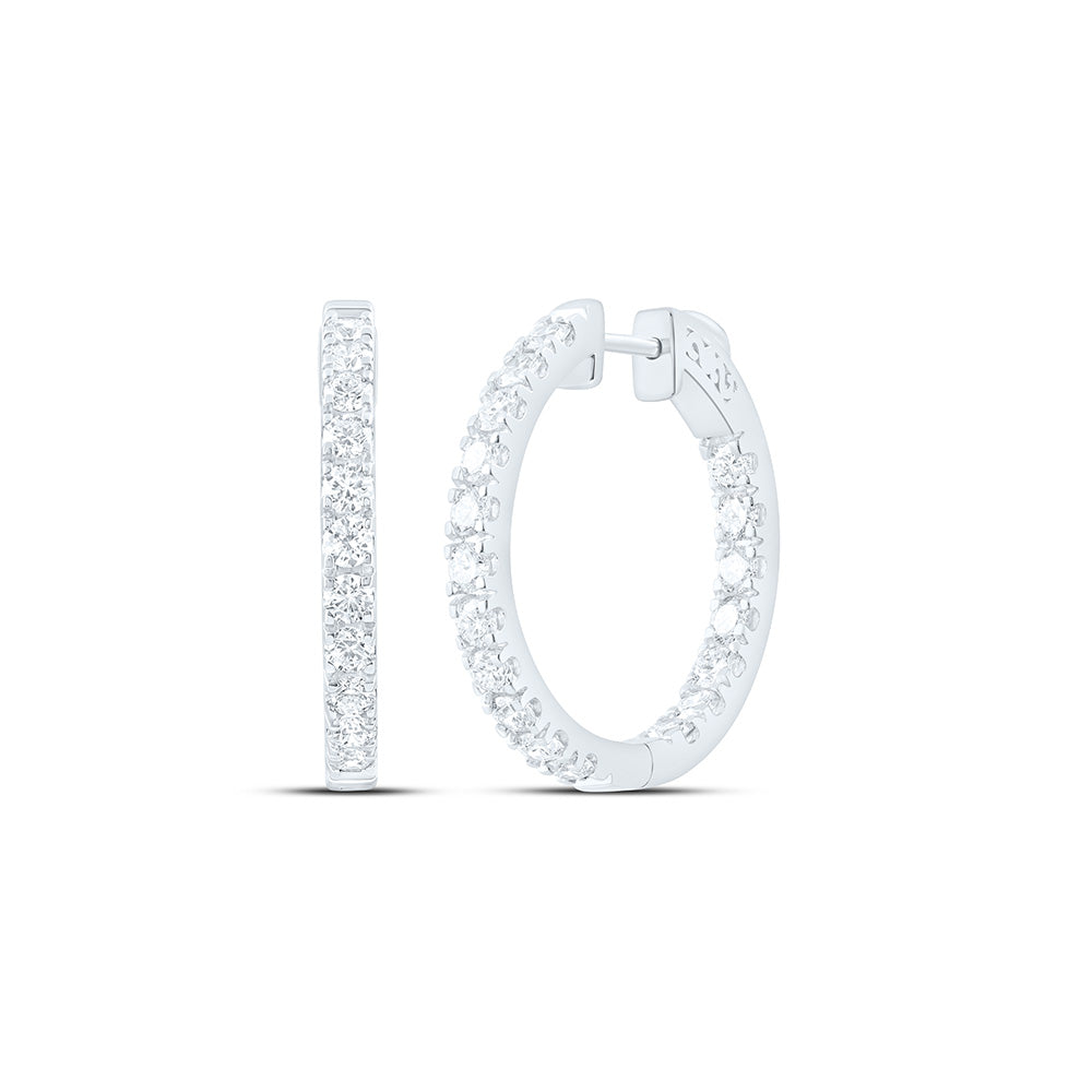 14K Yellow Or White Gold 2 7/8 Cttw Lab Grown Diamond Fashion Hoop Earring
