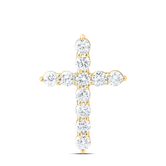 14K Yellow Or White Gold 1 Cttw Lab Grown Diamond Fashion Cross Pendant