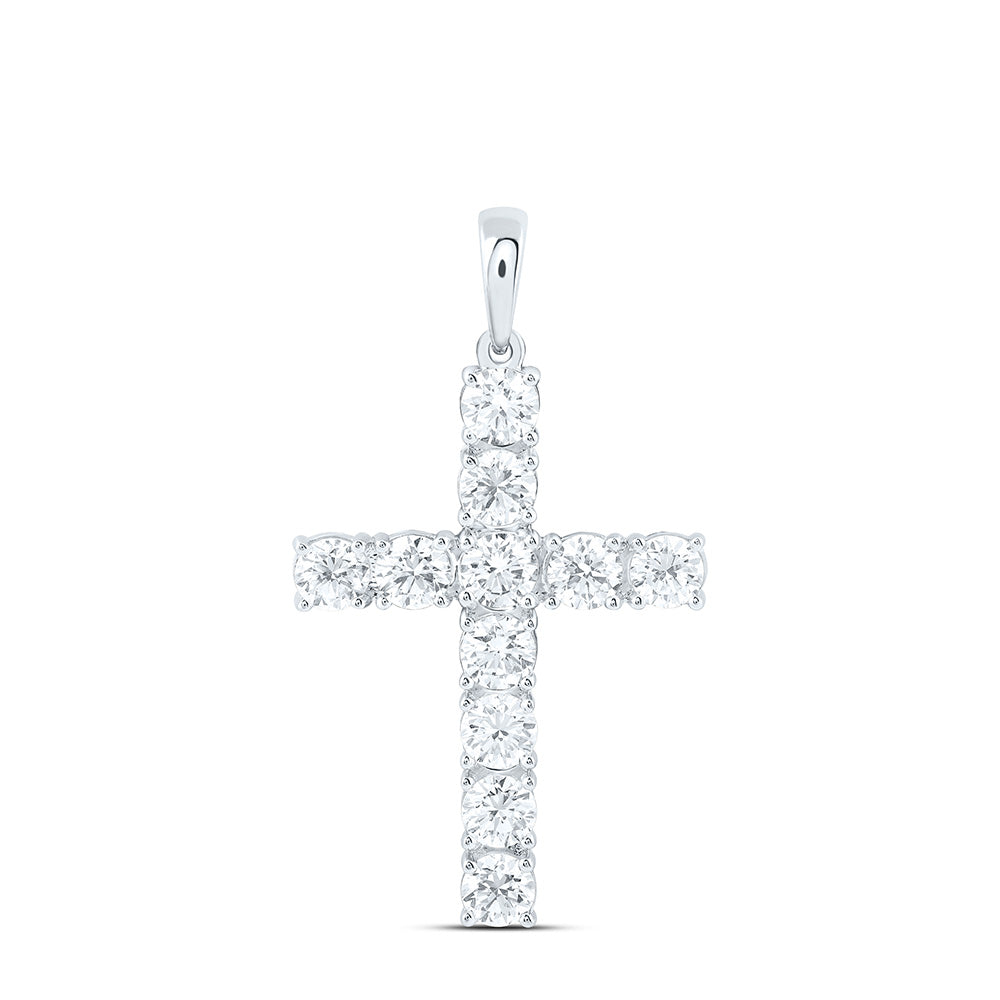 14K Yellow Or White Gold 2 Cttw Lab Grown Diamond Fashion Cross Pendant