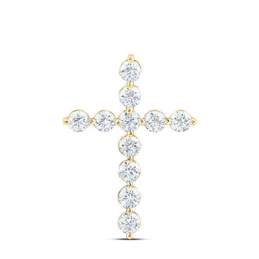 14K Yellow Or White Gold 1/2 Cttw Lab Grown Diamond Fashion Cross Pendant