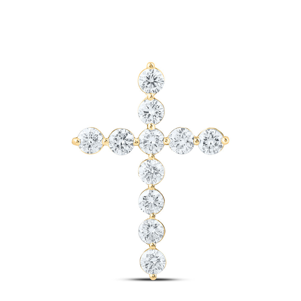 14K Yellow Or White Gold 1 Cttw Lab Grown Diamond Fashion Cross Pendant