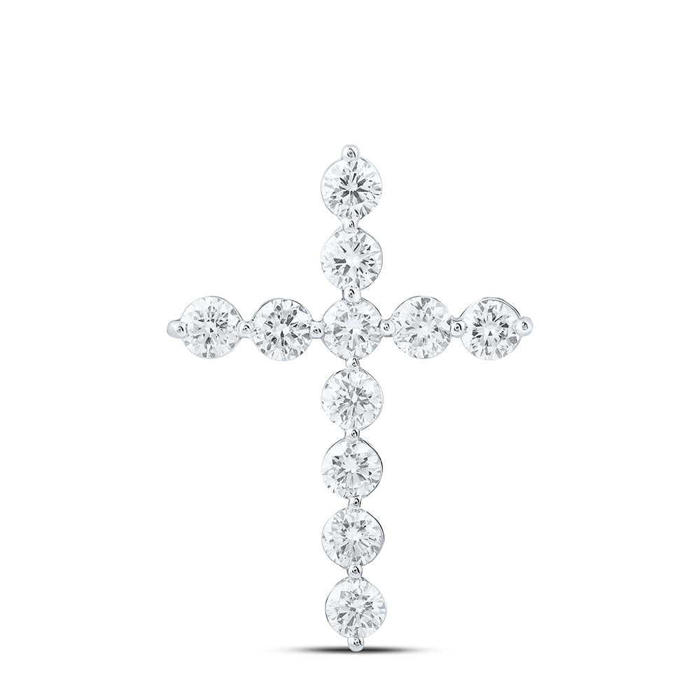 14K Yellow Or White Gold 1 Cttw Lab Grown Diamond Fashion Cross Pendant