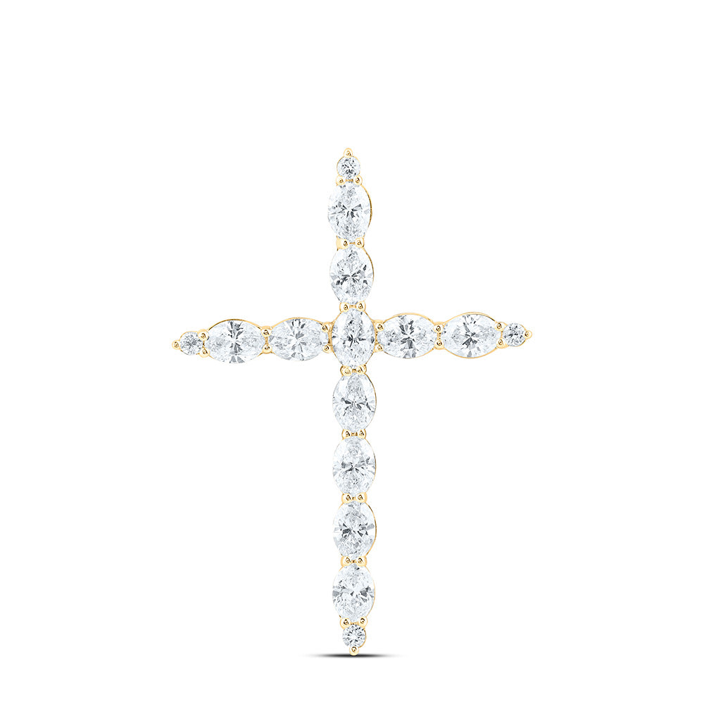 14K Yellow Or White Gold 1 1/2 Cttw Lab Grown Diamond Fashion Cross Pendant