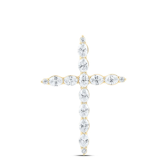 14K Yellow Or White Gold 1 1/2 Cttw Lab Grown Diamond Fashion Cross Pendant