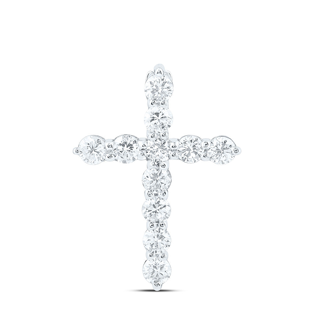 14K Yellow Or White Gold 1/3 Cttw Lab Grown Diamond Fashion Cross Pendant