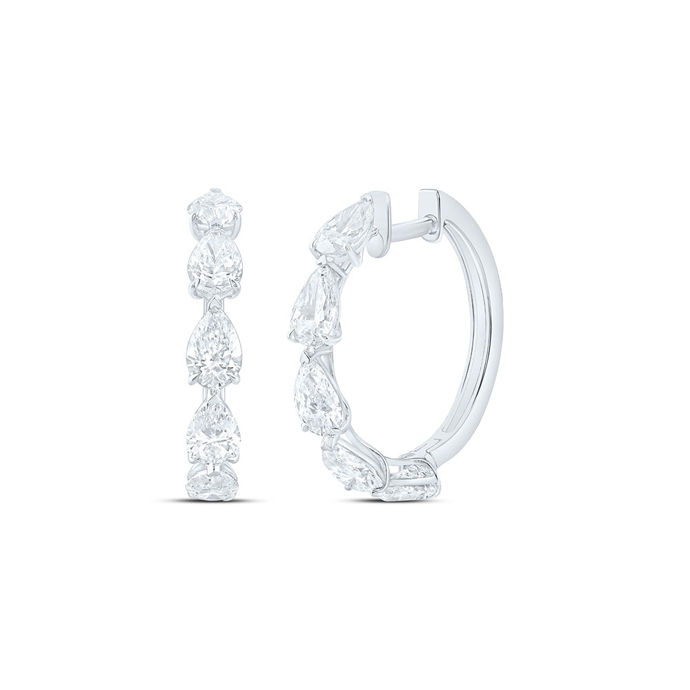 14K Yellow Or White Gold 3 1/3 Cttw Lab Grown Diamond Fashion Pear Hoop Earring