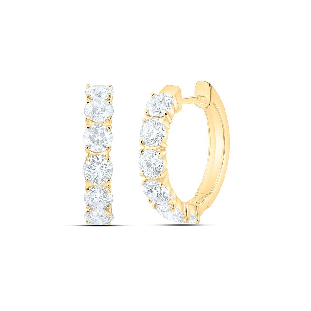 14K Yellow Or White Gold 2 1/3 Cttw Lab Grown Diamond Fashion Round Hoop Earring