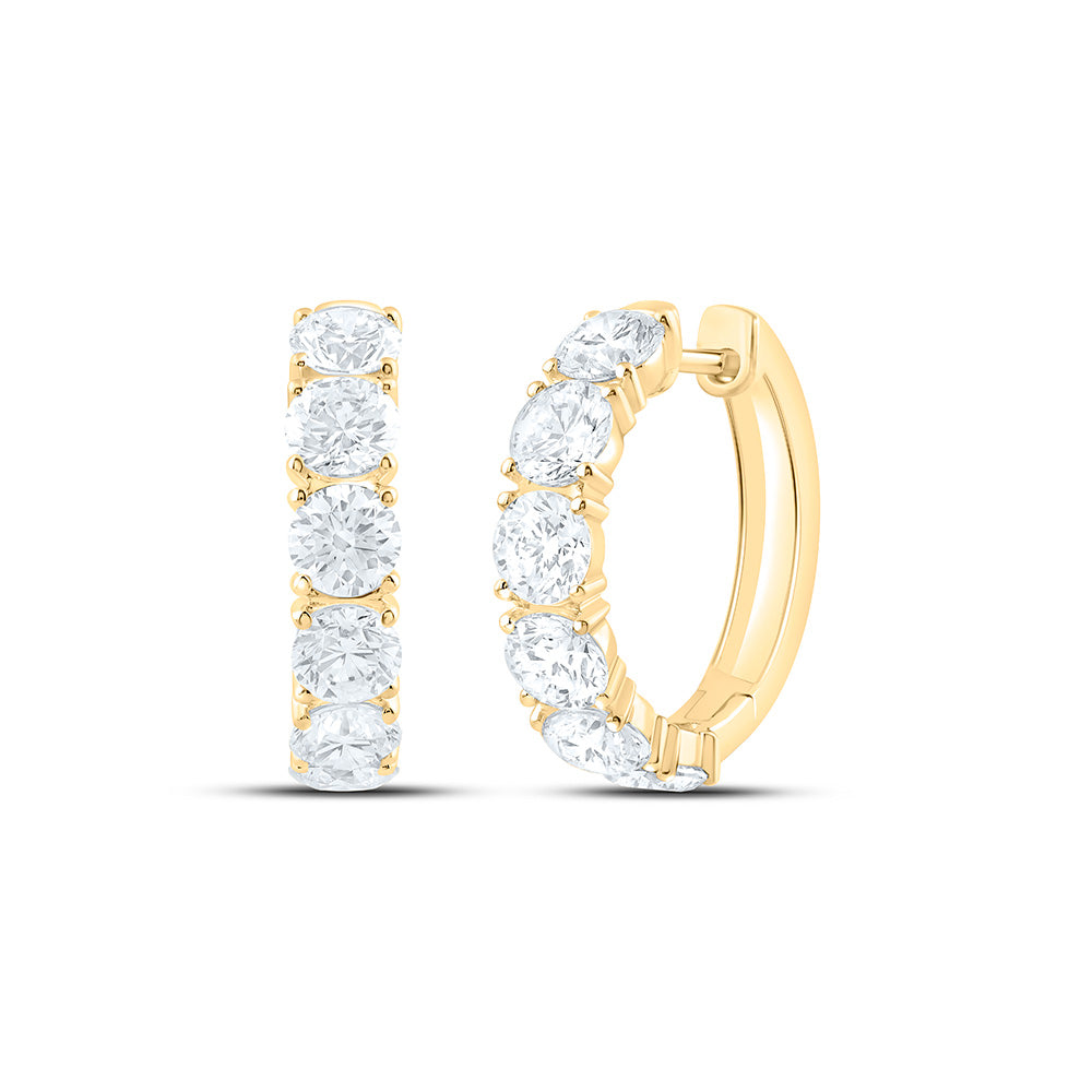 14K Yellow Or White Gold 4 1/4 Cttw Lab Grown Diamond Fashion Round Hoop Earring