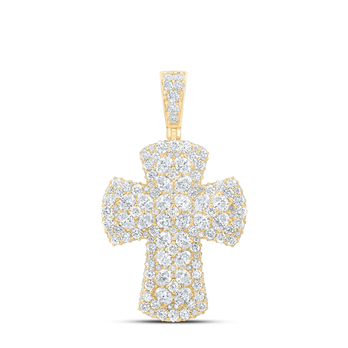 10K Yellow Or White Gold 8 1/3 Cttw Lab Grown Diamond Cross Mens Charm