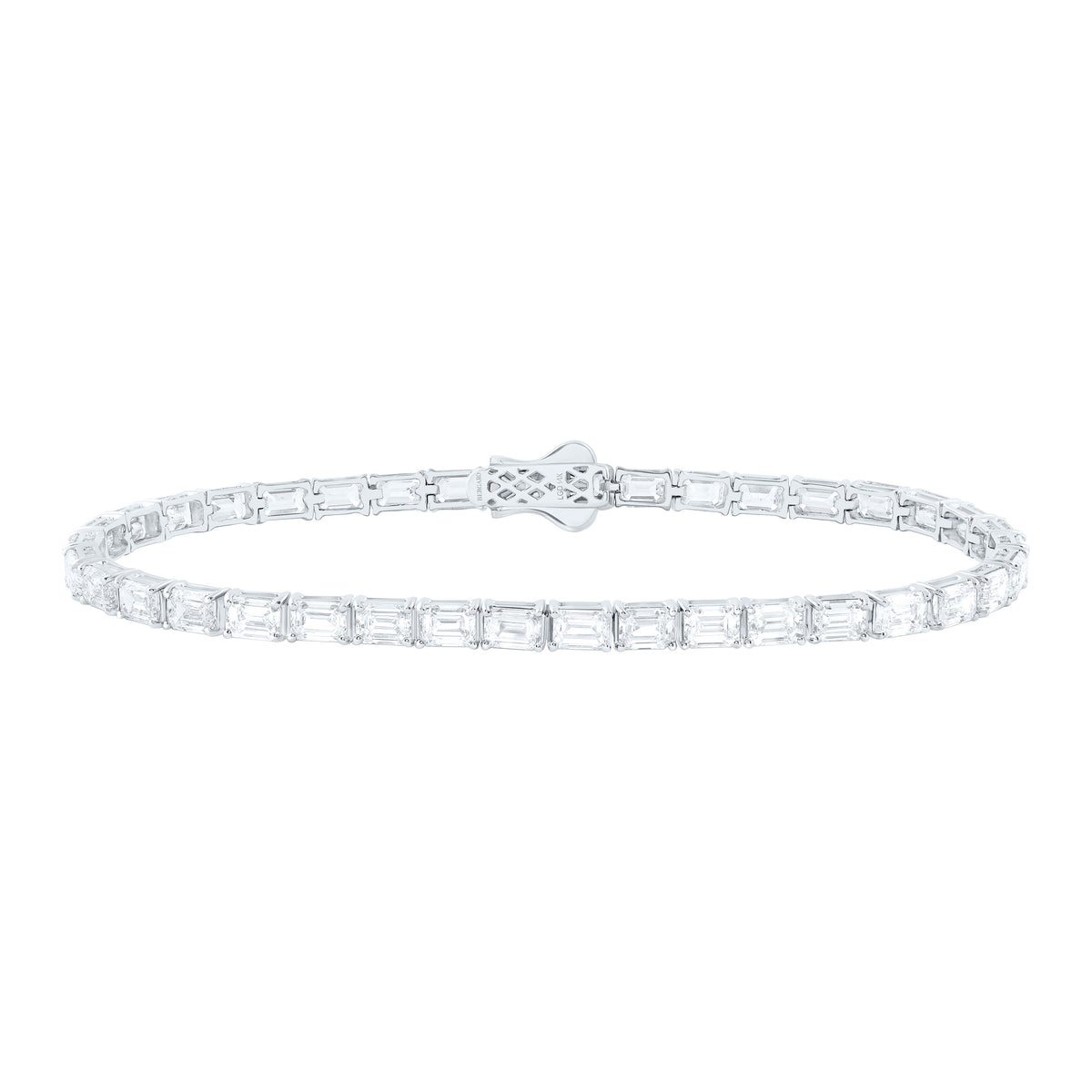14K Yellow Or White Gold Lab Grown Diamond Fashion Emerald Bracelet (7 Inch)