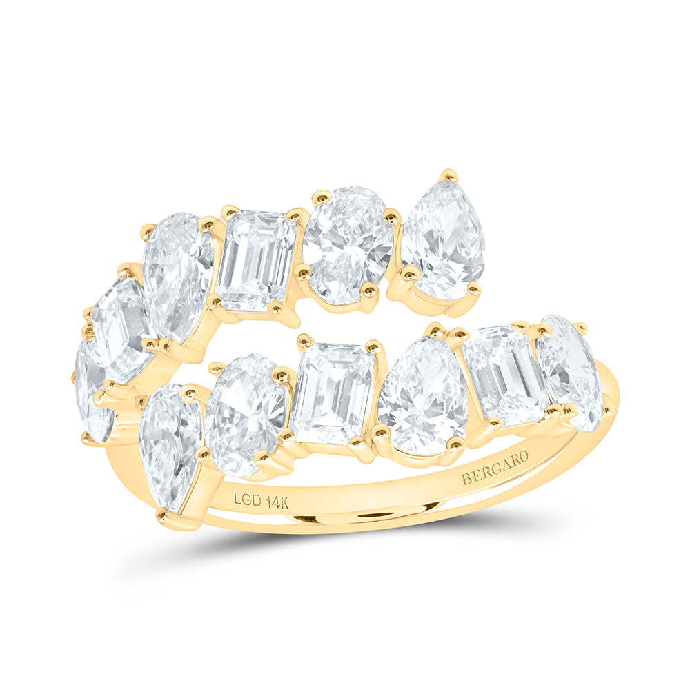 14K Yellow Or White Gold 3 Cttw Lab Grown Diamond Fashion Cuff Ring