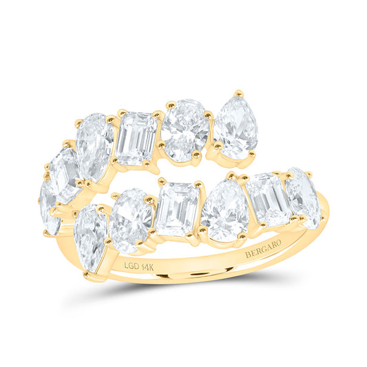 14K Yellow Or White Gold 3 Cttw Lab Grown Diamond Fashion Cuff Ring