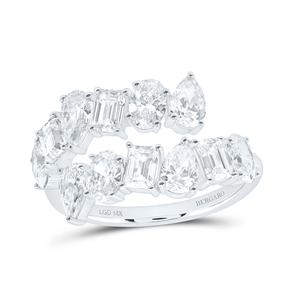 14K Yellow Or White Gold 3 Cttw Lab Grown Diamond Fashion Cuff Ring