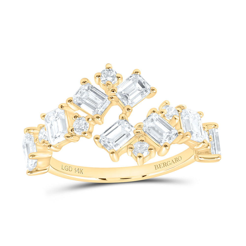 14K Yellow Or White Gold 2 1/4 Cttw Lab Grown Diamond Fashion Ring
