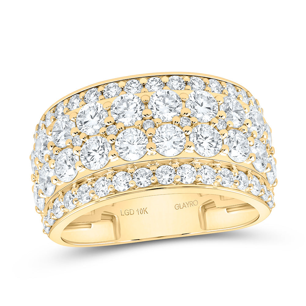 10K Yellow Or White Gold 4 1/2 Cttw Lab Grown Diamond Mens Band