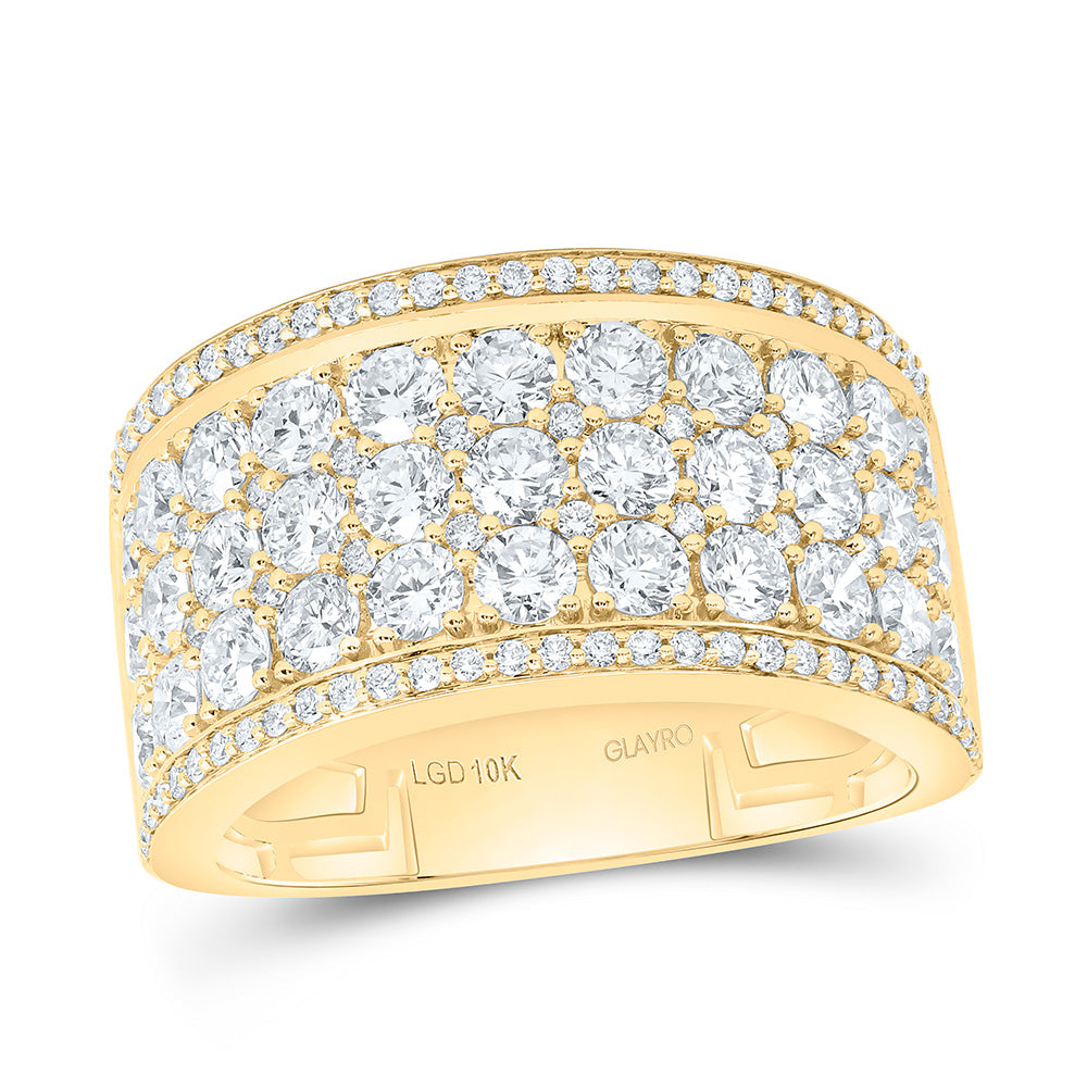 10K Yellow Or White Gold 4 1/4 Cttw Lab Grown Diamond Mens Band