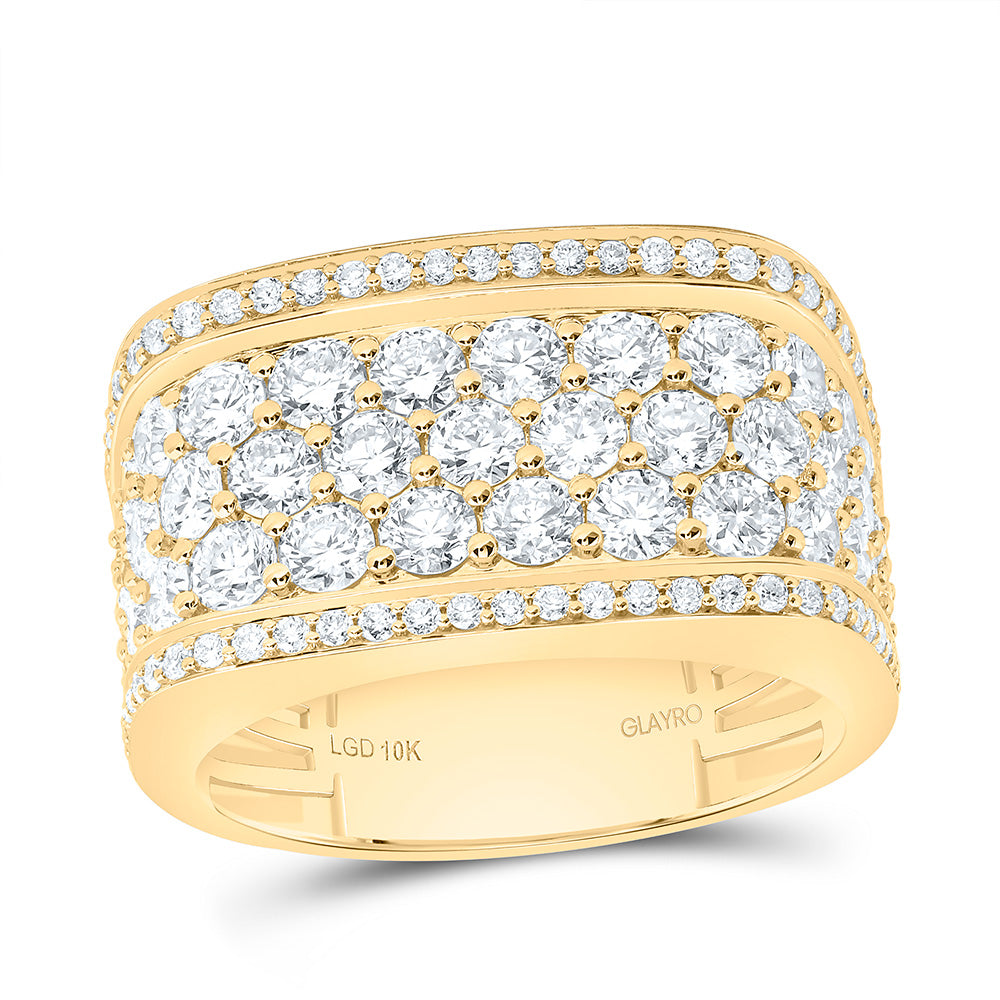 10K Yellow Gold 3 5/8 Cttw Lab Grown Diamond Mens Band