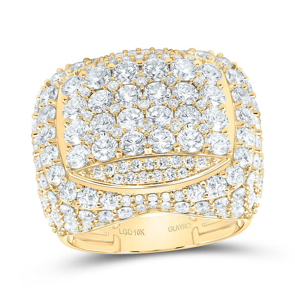 10K Yellow Gold 8 Cttw Lab Grown Diamond Mens Ring