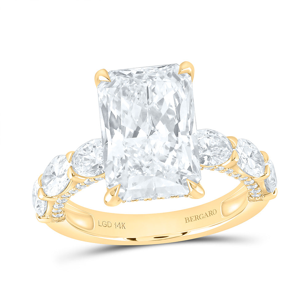 14K Yellow Gold 6 3/4 Cttw Lab Grown Diamond 5 Cttw Center Radiant Engagement Ring