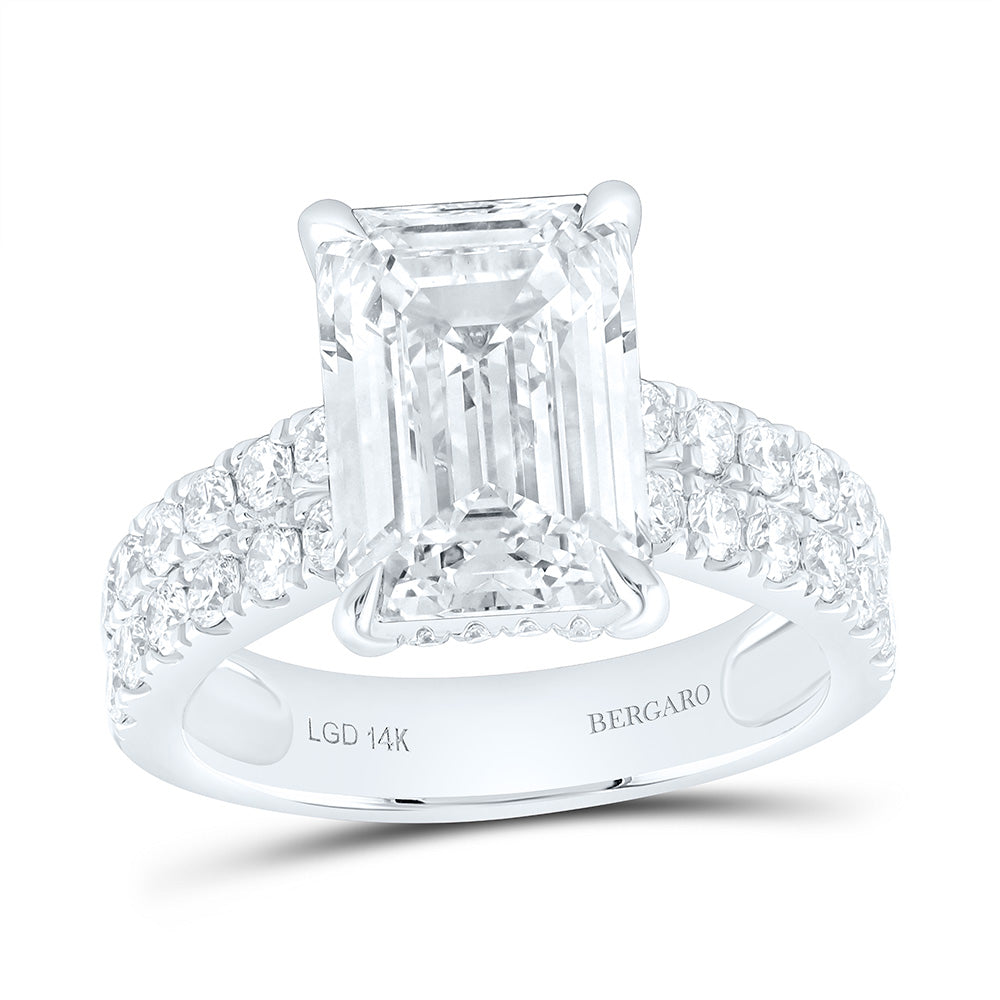 14K Yellow Or White Gold 6 Cttw Lab Grown Diamond 5 Cttw Center Emerald Engagement Ring