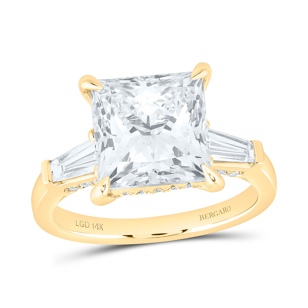 14K Yellow Gold 6 Cttw Lab Grown Diamond 5 Cttw Center Princess Engagement Ring