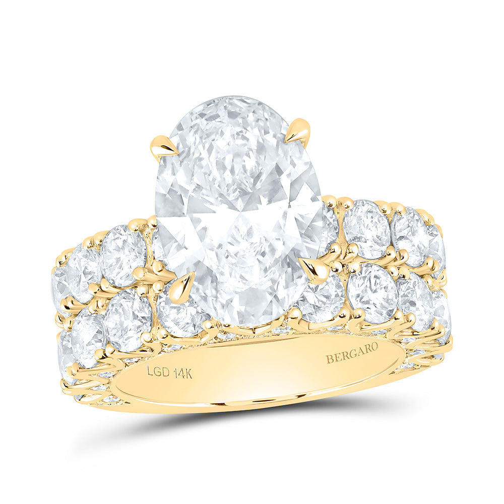 14K Yellow Gold 10 Cttw Lab Grown Diamond 5 Cttw Center Oval Bridal Set