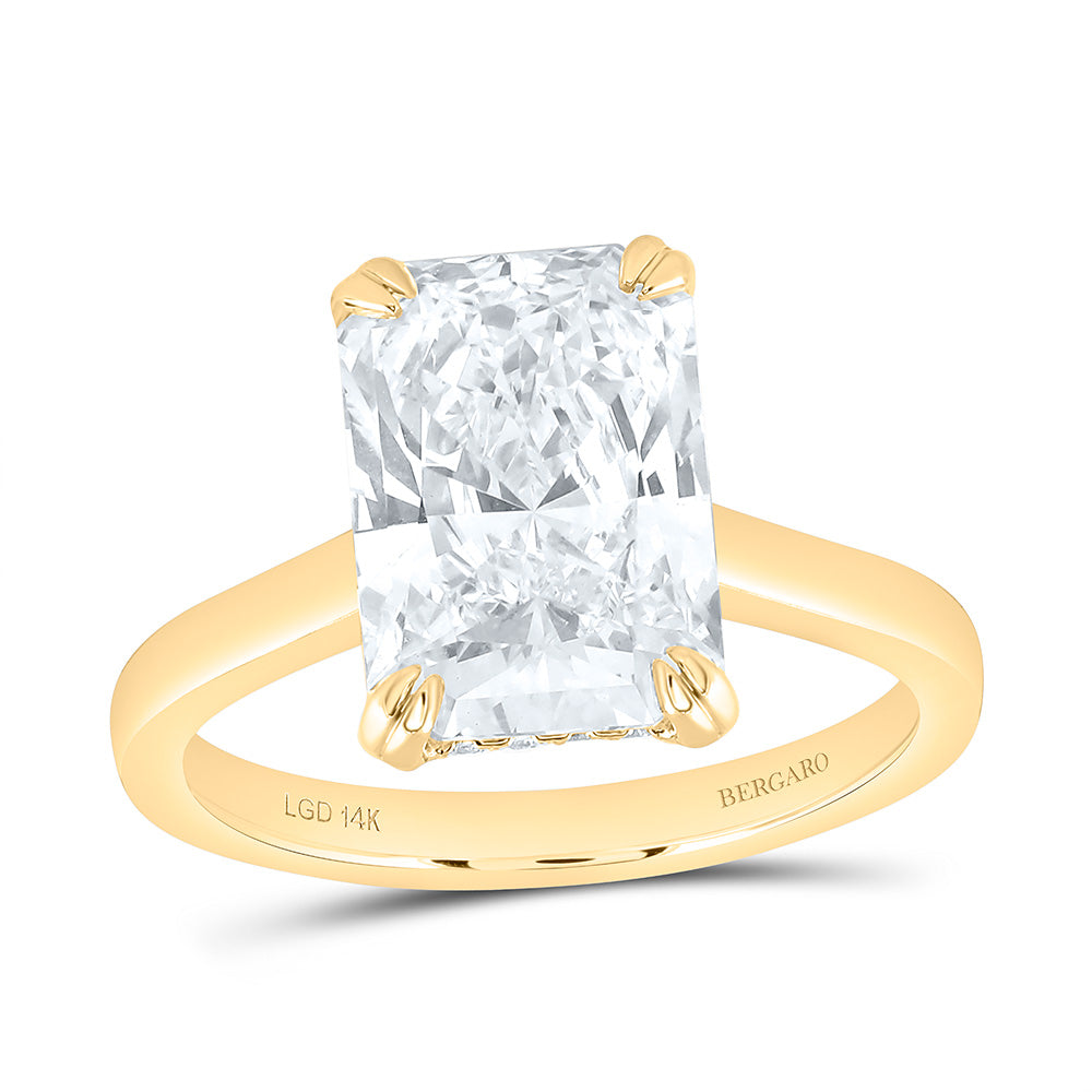 14K Yellow Or White Gold 4 1/3 Cttw Lab Grown Diamond 4 Cttw Center Radiant Engagement Ring