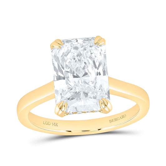 14K Yellow Or White Gold 4 1/3 Cttw Lab Grown Diamond 4 Cttw Center Radiant Engagement Ring