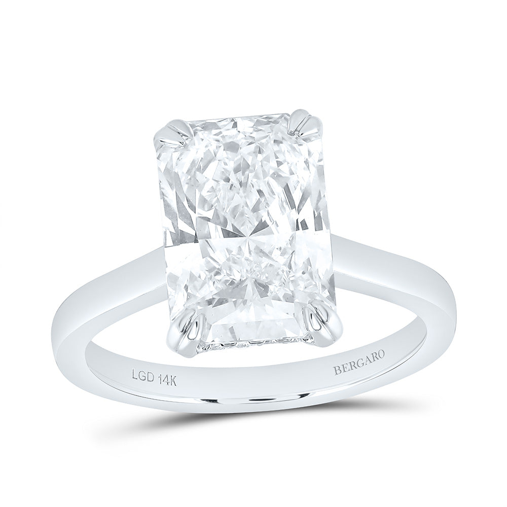 14K Yellow Or White Gold 4 1/3 Cttw Lab Grown Diamond 4 Cttw Center Radiant Engagement Ring