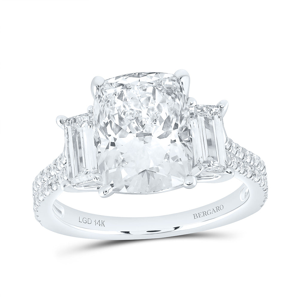 14K Yellow Or White Gold 5 Cttw Lab Grown Diamond 4 Cttw Center Cushion Engagement Ring