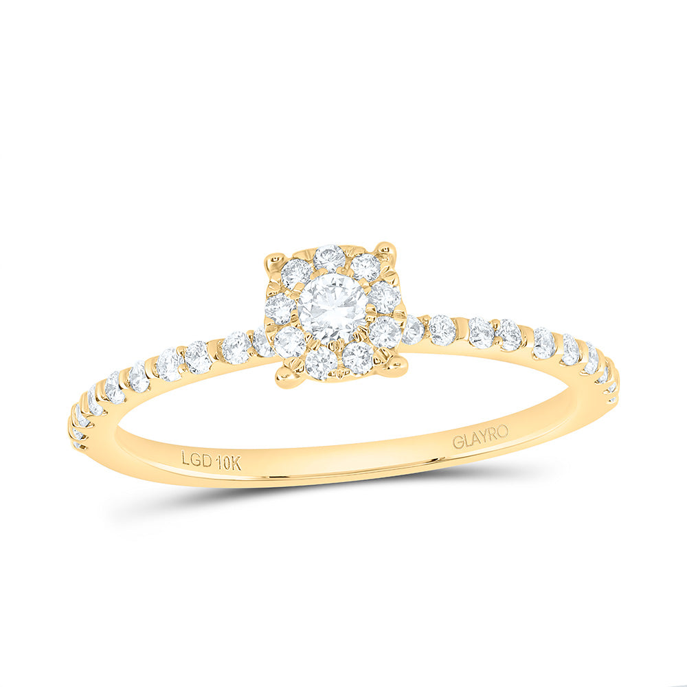 10K Yellow Or White Gold 1/3 Cttw Lab Grown Diamond Fashion Round Promise Ring