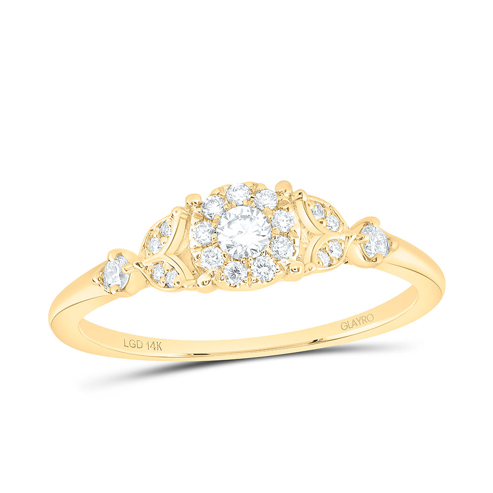 10K Yellow Or White Gold 1/3 Cttw Lab Grown Diamond Fashion Round Promise Ring