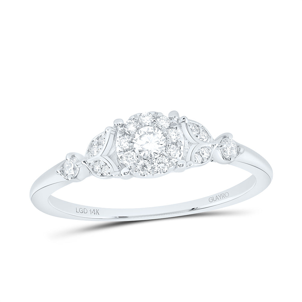 10K Yellow Or White Gold 1/3 Cttw Lab Grown Diamond Fashion Round Promise Ring