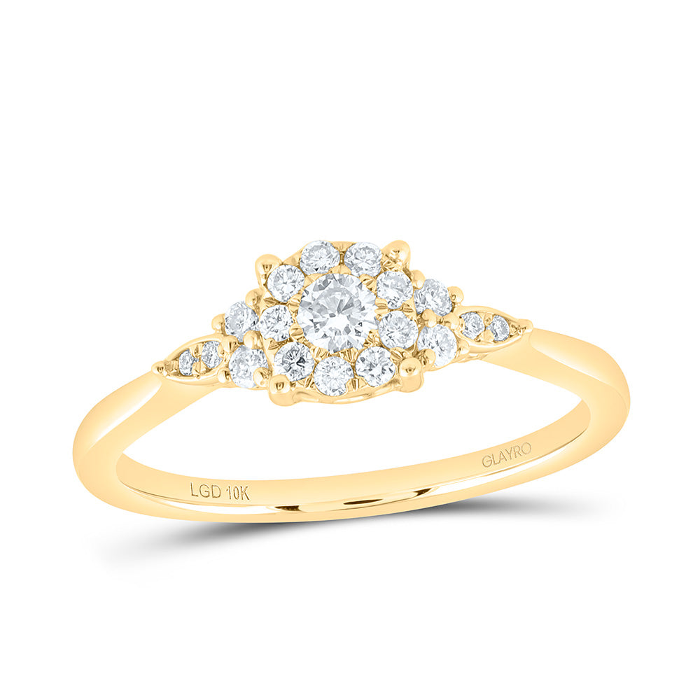 10K Yellow Or White Gold 1/3 Cttw Lab Grown Diamond Fashion Round Promise Ring