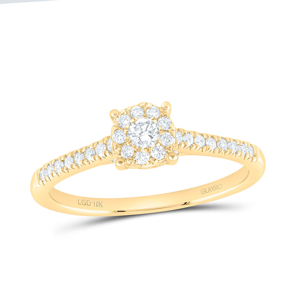 10K Yellow Or White Gold 1/3 Cttw Lab Grown Diamond Fashion Round Promise Ring