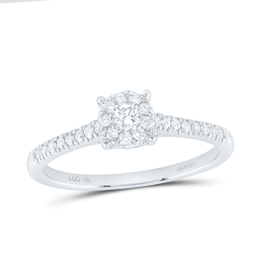 10K Yellow Or White Gold 1/3 Cttw Lab Grown Diamond Fashion Round Promise Ring