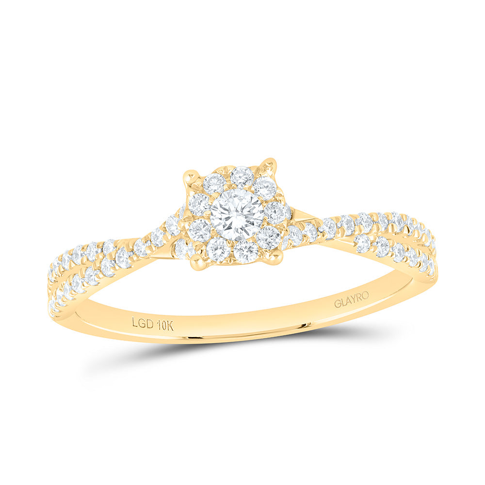 10K Yellow Or White Gold 1/3 Cttw Lab Grown Diamond Fashion Round Promise Ring