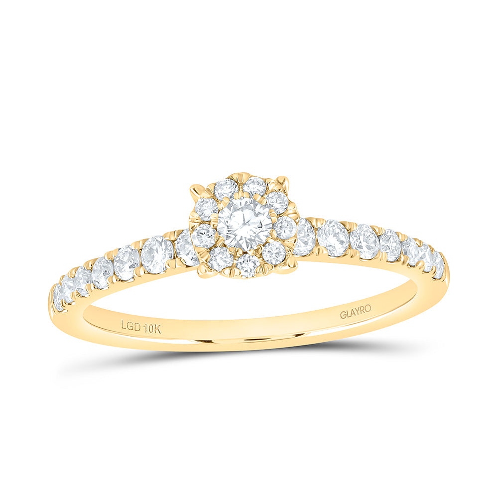 10K Yellow Or White Gold 1/2 Cttw Lab Grown Diamond Fashion Round Promise Ring
