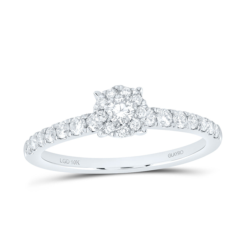 10K Yellow Or White Gold 1/2 Cttw Lab Grown Diamond Fashion Round Promise Ring
