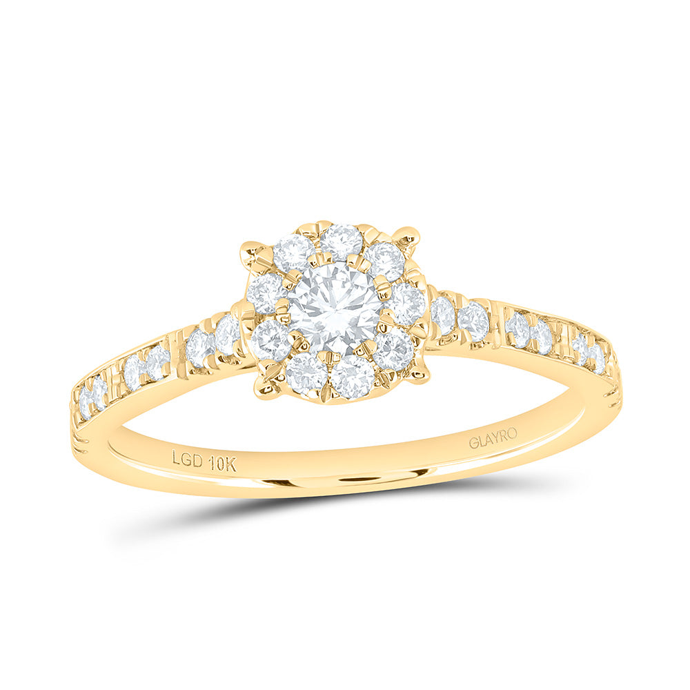 10K Yellow Or White Gold 1/2 Cttw Lab Grown Diamond Fashion Round Promise Ring