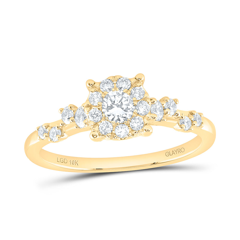 10K Yellow Or White Gold 1/2 Cttw Lab Grown Diamond Fashion Round Promise Ring