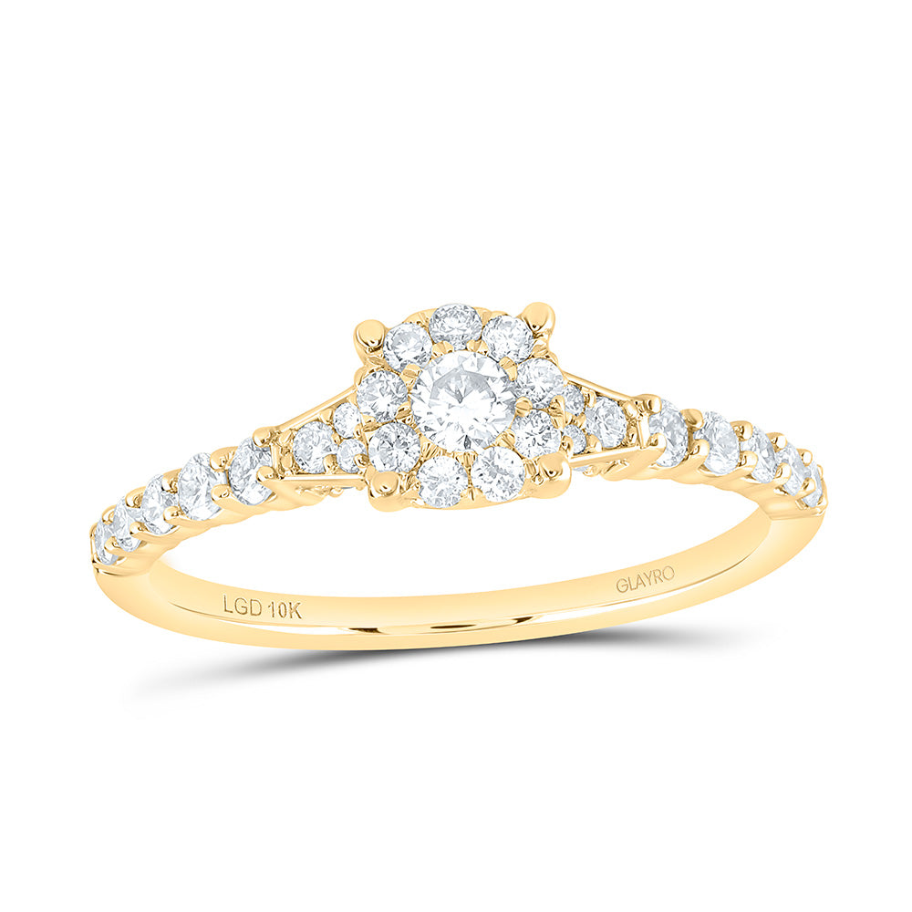 10K Yellow Or White Gold 1/2 Cttw Lab Grown Diamond Fashion Round Promise Ring