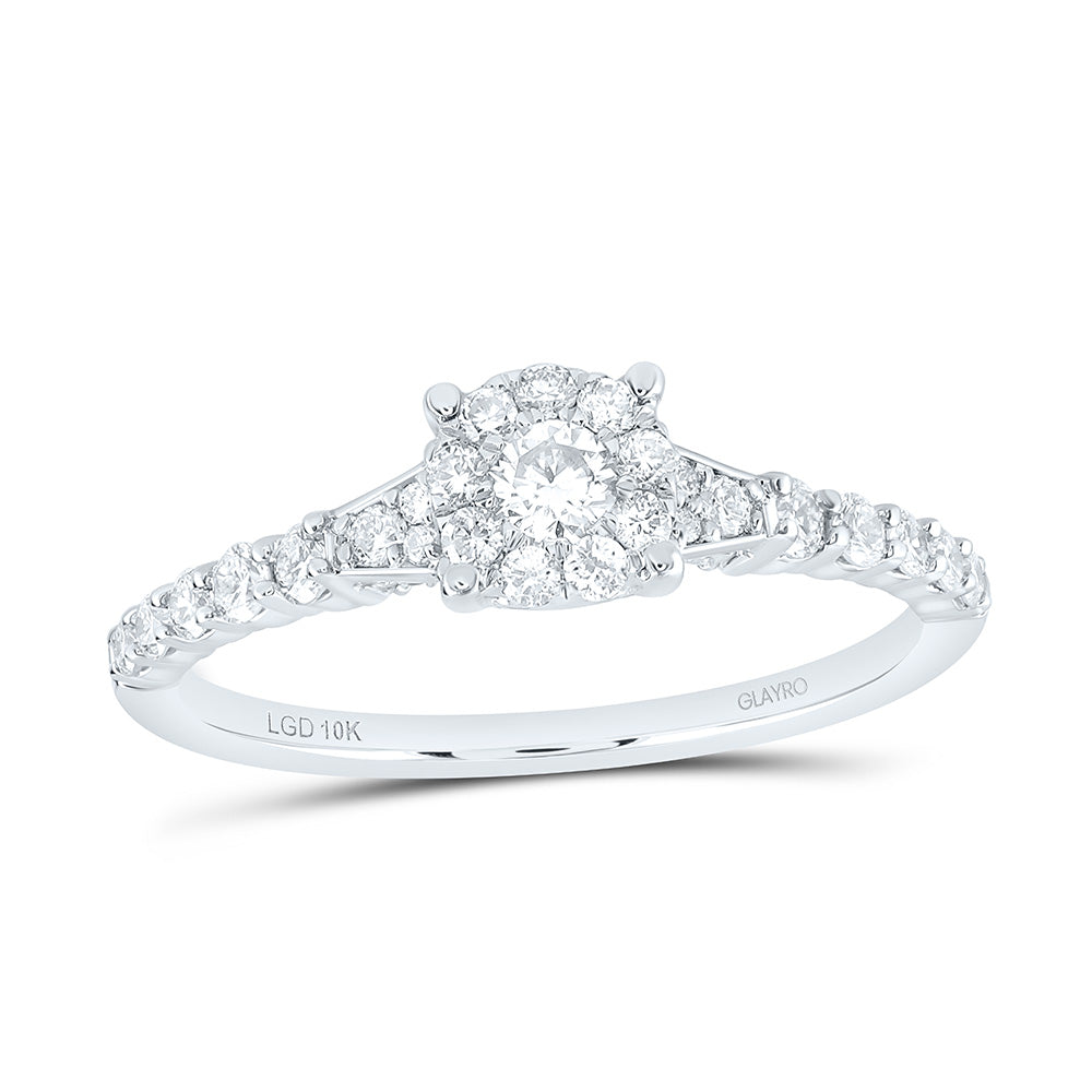 10K Yellow Or White Gold 1/2 Cttw Lab Grown Diamond Fashion Round Promise Ring